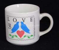 Post Office USPS Stamps LOVE BIRDS Mug Vintage 1988